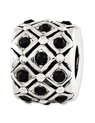 Sterling Silver Reflections Black Swarovski Elements Bead