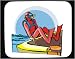 Mouse Pad with adventurer, aqualung, boat, jump, water, underwater, explorer, lifestyles, scuba