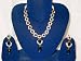Fashionable Style Necklace Set Victorian Beaded in Emerald Green and Zircons