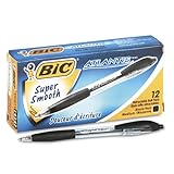 Bic Atlantis Retractable Ball Pen, Medium Point (1.0 mm), Black, 12 Pens