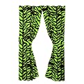 Zebra Print Rod Pocket Drapes - Lime Green/Black