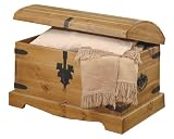 Ambientehome 57034 Truhe Donez mit Runddeckel Kiefer massiv antik gewachst T/B/H 54.5 x 89.5 x 57 cm