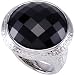 Genuine Round Gemstone Onyx Sparkling Sterling Silver Size 7