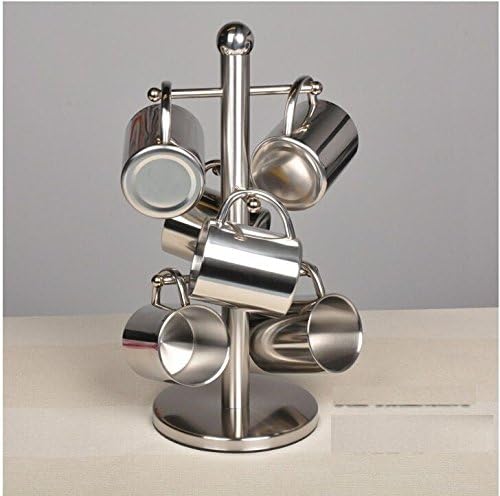 Cute Mugs Set Heat-resistant 7pcs Cup Holder Rack Stainless Steel High Quality High-end Christmas Mugs