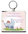 Proud Grandma Too Cute Birth Announcement Photo Key Chain, Personalized, 2.75" x 3.25" Carriage (Girl)