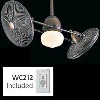 Minka-Aire Fans F602-RRB 42 Gyro Double Restoration Bronze Ceiling Fan w/ Light, Wall Ctrl and Blades