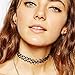 ANKKO Black Stretch Henna Tattoo Choker Necklace Vintage Jewelry For 80s 90s