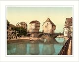Bridge houses Kreuznach (Bad Kreuznach) Nahethal Rhenish Prussia Germany, c. 1890s, (S) Library Image