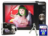 SVP Slim Xthinn-8363 Black 10MP Max 3x Optical Zoom 3 LCD Digital Camera (SVP 8GB SDHC Memory Card & Tripod included)