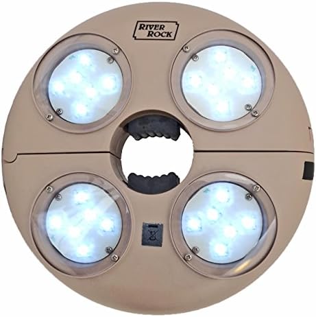 River Rock 24 LED Rechargeable Cordless Patio Umbrella Light 8" Outdoor Offset Lightning