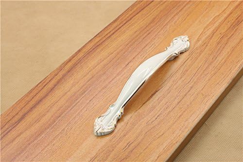 5-PACK Classic Euro Style Antique White Cabinet Wardrobe Door Handle , 3-3/4''(96mm) Hole Centers