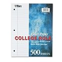TOPS 62349 Mediumweight 16-lb. Filler Paper, 11x8-1/2, 5/16" College Rule, 500 Sheets/pack