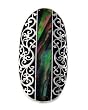 Antique Silvertone Green Abalone Shell Filigree Stretch Fashion Ring