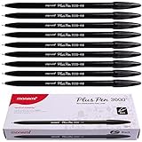 Monami Plus 3000 Office Sign Pen Felt Tip Water Based Ink Color Pen Complete Black Dozen Box