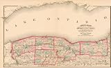 Asher & Adams 1869 Map of Wayne, Monroe, Orleans, Genesee, & Niagara Counties