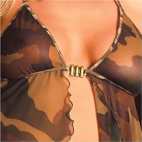 Camouflage collection, Micro jacket, Babydoll, Sleepwear Teddy, Bra, Garterbelt, Chemise and G-string.