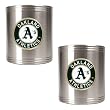 Oakland Athletics MLB 2pc Stainless Steel Can Holder Set- Primary Logo