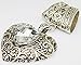 1set Jewelry Scarf Tube Buckle with Antique Rhinestone Heart Pendant Necklace Charm Scarf