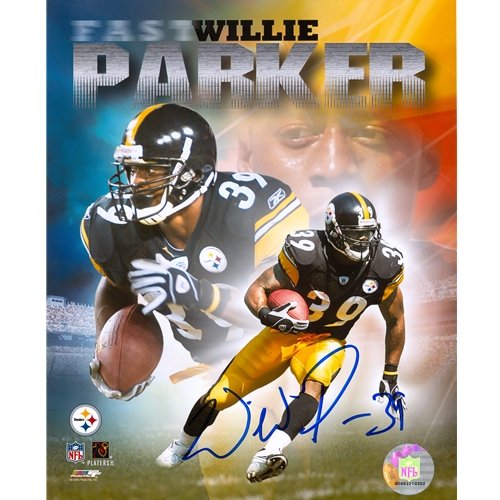 Willie Parker Autographed Pittsburgh Steelers (Fast Willie Collage) 8x10 Photo