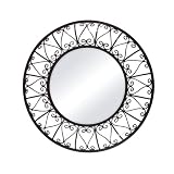 Ornate 37.75" Round Metal Framed Mirror