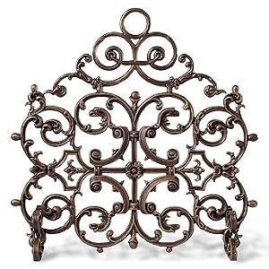 Classic One Panel Cast Iron Fireplace Screen with Arch - Frontgate