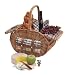Sporting Goods : Picnic Gift 6020 Green Starlight Wine & Cheese Willow Picnic Basket for Two