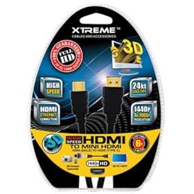 XtremeCables 74006 6ft Mini HDMI to High Speed HDMI Cable w/ Ethernet