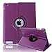 HDE Rotating iPad Case Magnetic Folding Leather Cover Folio Flip Stand for Apple iPad 2 iPad 3 iPad 4 (Purple)