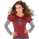 Touch by Alyssa Milano Los Angeles Angels of Anaheim Ladies Red Double V Triblend Premium T-shirt