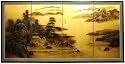 Best Large Size Asian Art & D&eacute;cor - 36" x 72" Window on World Classic Gold Leaf Wall Screen Painting