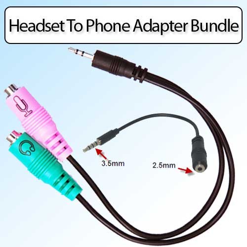 Headset Buddy 01 PC35 PH25 PC Headset To Phone Adapter Dual 3.5mm To 2.5mm Kit Headset Buddy 01-PC35-PH25 PC Headset To Phone Adapter Dual 3.5mm To 2.5mm Kit