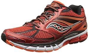 Saucony Men's Guide 8 Running Shoe, Red/Black/Orange,7.5 M US