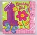 Hugs and Stitches Girl's 1st Birthday Beverage Napkins 16ct
