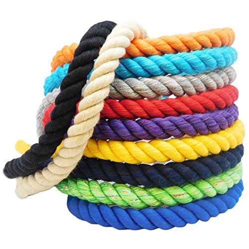 FMS Super Soft Triple-Strand Twisted Cotton Rope (Snow White)(1/4 Inch x 10 Feet)