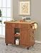 Medium Oak 3-Drawer Kitchen Butler&reg; with Black Granite Cutting Board By Powell Furniture