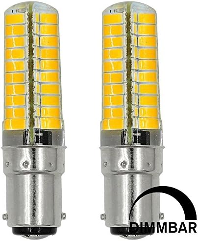ACCKA 2/Pack Dimmable 6W 400Lumen Ba15d Double Contact Bayonet Base 110V 120V 110V-130V Warm White, 2700K, Double Contact Base Bulb Ba15d Socket Light Bulb