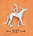 Animals Ch-3541 : Sterling Silver 3d Antiqued Greyhound Dog Charm