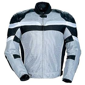 ARMOR RACING MESH & LEATHER Motorcycle Jacket Gray