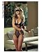 Women's Open cup & fishnet body teddy, fingerless gloves w/tie restrains