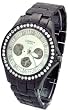 Geneva Elite Iced Out Black Prism Watch Model 2423 B/W1