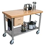Cucina Magnifico Kitchen Island (Maple/Stainless Steel) (40"H x 51"W x 27"D ....