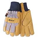 Kinco 1927KW Lined Grain Pigskin Leather Glove with Knit Wrist, Work, Medium, Palomino (Pack of 6 Pairs)