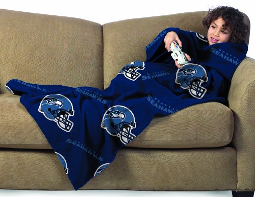 NFL Seattle Seahawks Youth Comfy Throw, Officially Licensed Blanket with Sleeves by Northwest