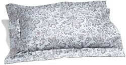 Pinzon Fleur Jacquard Egyptian Cotton Sateen 20-By-36-Inch King Sham, French Blue/Chocolate