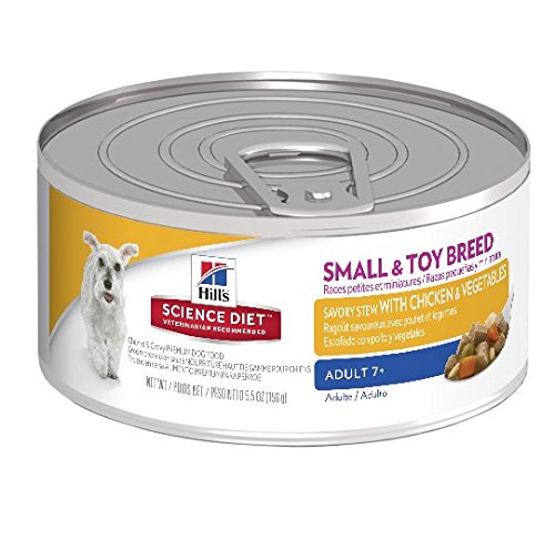 Hill's Science Diet Canine Adult 7+ Small & Toy Savory Stew Chicken & Vegetables Wet Dog Food, 5.5-Ounce Can, 24-Pack