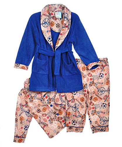 Baby Bunz Baby-boys Infant All Sport 3 Piece Robe Set, Multi, 12 Months