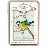 Cavallini Postcard Set- Holiday Birds Glitter Greetings