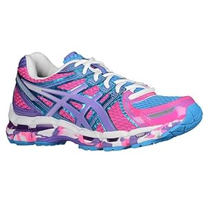 ASICS Women's Gel-Kayano 19 Running Shoe (8 B(M) US, Flash Pink/Grape/white)