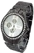 Geneva Elite Iced Out Black Prism Watch Model 2423 B/W
