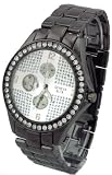 Geneva Elite Iced Out Black Prism Watch Model 2423 B/W
